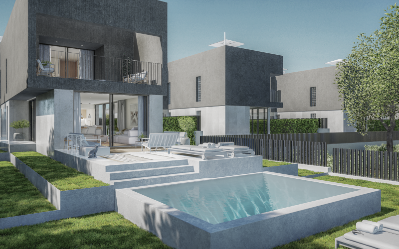 CASAS A ESTRENAR DE 3 HABITACIONES DE 288M2 Y 412M2 DE JARDIN